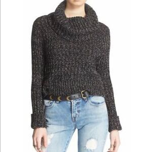 Free People Black Knit Long sleeve Turtleneck Size SP